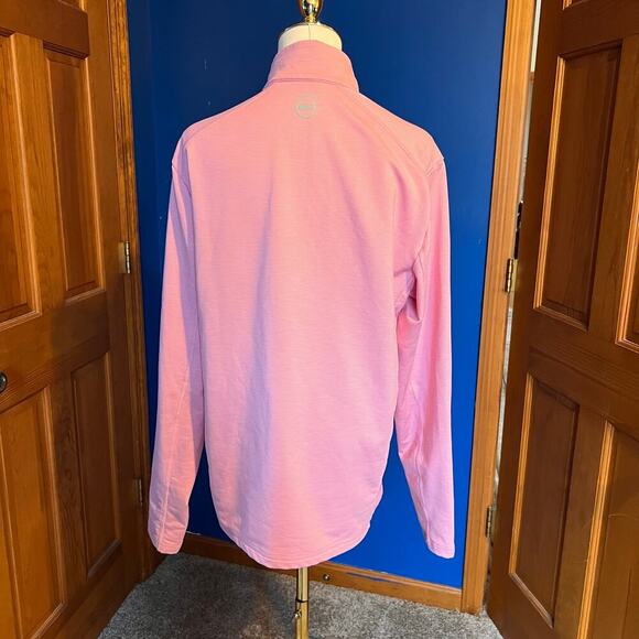Vineyard Vines Jim Nantz 1/4 Zip Pullover.  Pink and White Striped, Size Small - Picture 7 of 8
